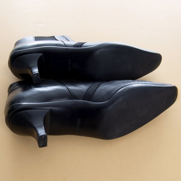 Authentic Prada Milano Women’s Leather Low Kitten Heel Bootie Size 36.5 EUC - Picture 4 of 5